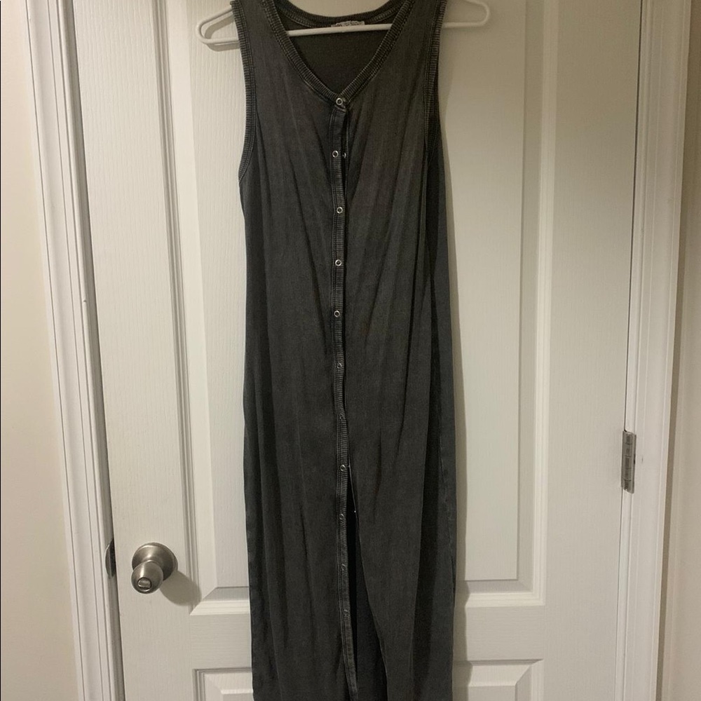 Zara ribbed black wash duster